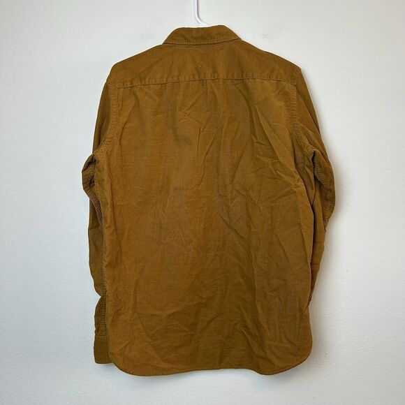 Uniqlo Corduroy Shirt Mens Small Gold Button Down Preppy Utility Chore Classic - Picture 7 of 12